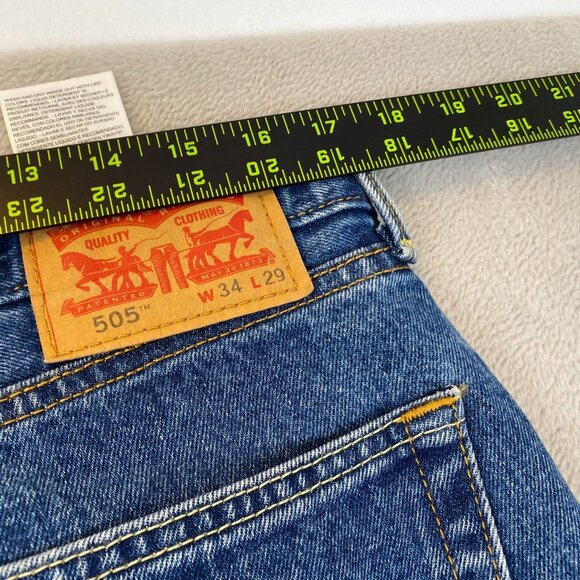 Levis Men's Jeans 34x29 505 Original Fit Blue Denim Cotton Riveted - Picture 4 of 9